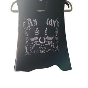 Gildan Black Tank Top with White Graphic